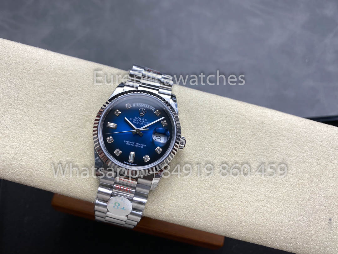 Rolex Day Date 128239-0023 화이트 Gold 1:1 Best Clone 8+ 팩토리 Counterweight Version