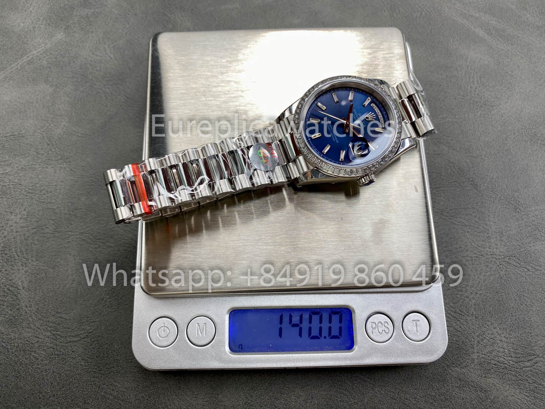 Rolex Day Date m128399tbr 화이트 Gold 1:1 Best Clone 8+ 팩토리 Counterweight Version