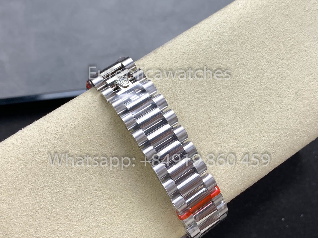 Rolex Day Date m128349rbr-0008 화이트 Gold 1:1 Best Clone 8+ 팩토리 Counterweight Version