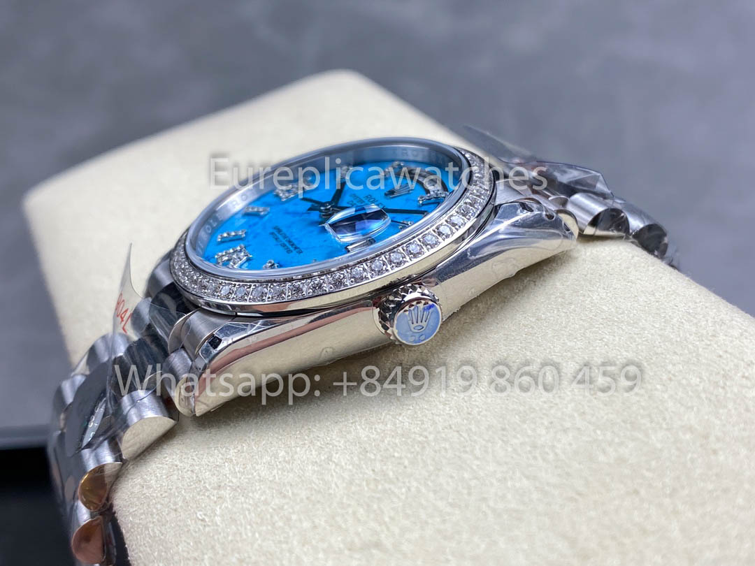 Rolex Day Date m128396tbr-0016 화이트 Gold 1:1 Best Clone 8+ 팩토리 Counterweight Version