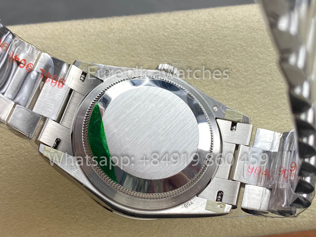 Rolex Day Date m128396tbr-0016 화이트 Gold 1:1 Best Clone 8+ 팩토리 Counterweight Version