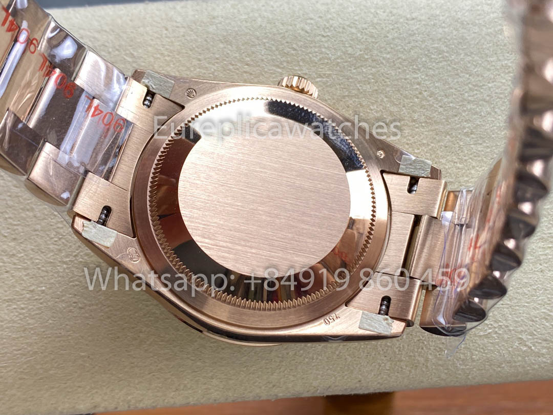 Rolex Day Date M128345RBR-0044 로즈 골드 1:1 Best Clone 8+ Версия с противовесом