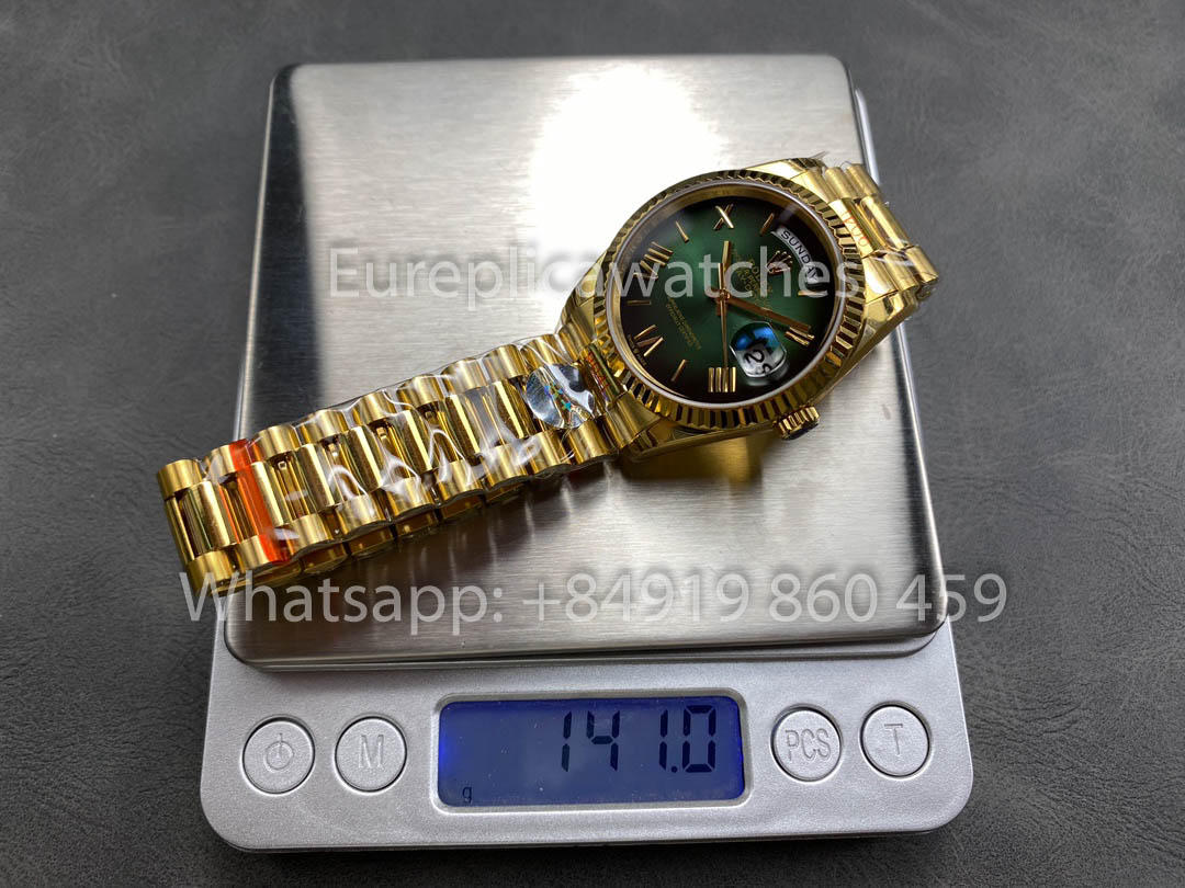 Rolex Day Date 128238-0118 옐로 골드 1:1 Best Clone 8+ 팩토리 Counterweight Version