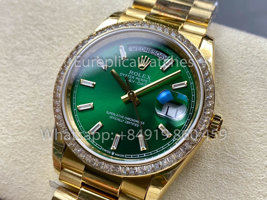 Rolex Day Date 128398TBR-0035 옐로 골드 1:1 Best Clone 8+ 팩토리 Counterweight Version