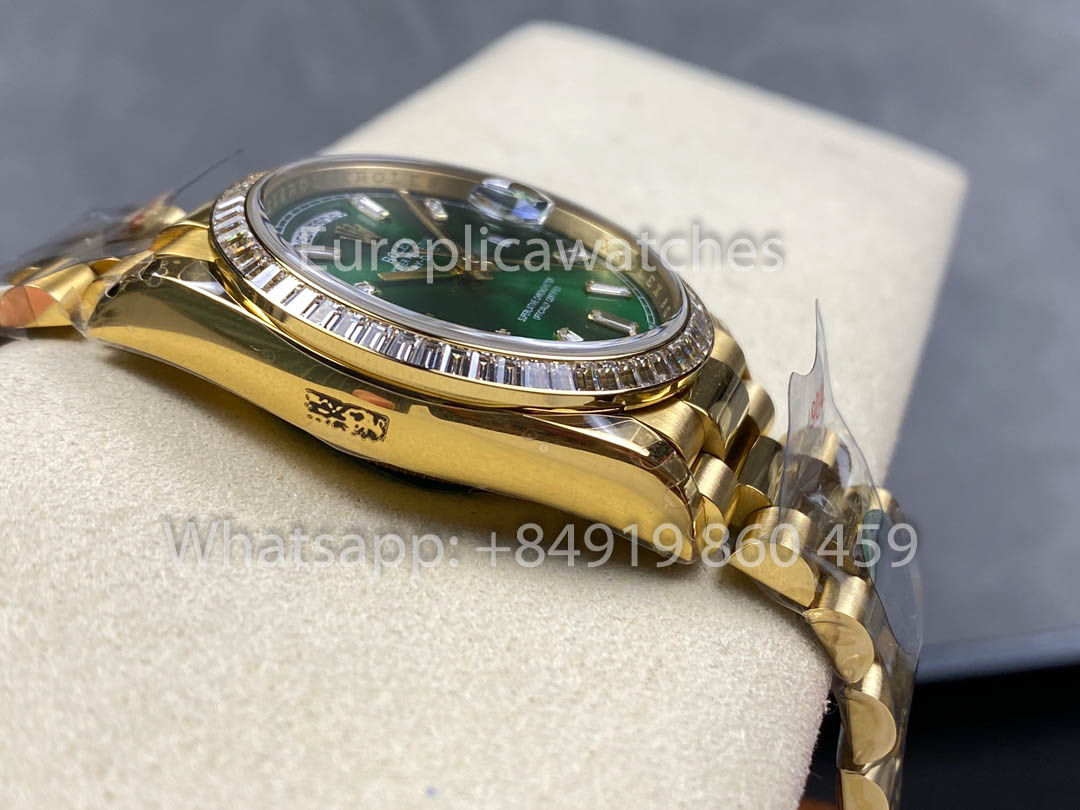 Rolex Day Date 128398TBR-0035 옐로 골드 1:1 Best Clone 8+ 팩토리 Counterweight Version