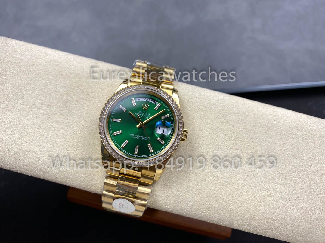 Rolex Day Date 128398TBR-0035 옐로 골드 1:1 Best Clone 8+ 팩토리 Counterweight Version