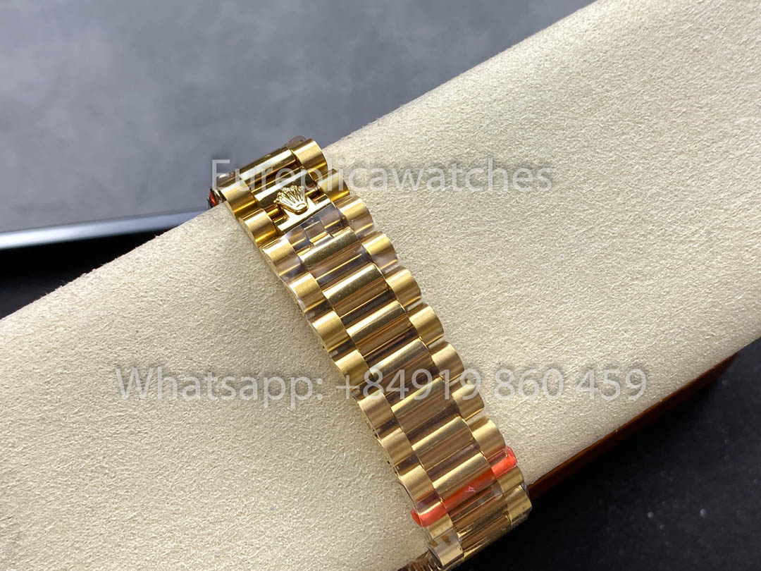 Rolex Day Date 128239-0035 옐로 골드 1:1 Best Clone 8+ 팩토리 Counterweight Version
