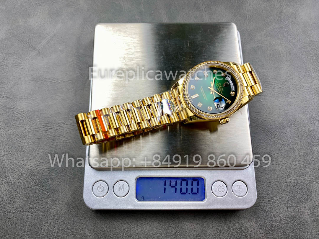 Rolex Day Date 128239-0035 옐로 골드 1:1 Best Clone 8+ 팩토리 Counterweight Version