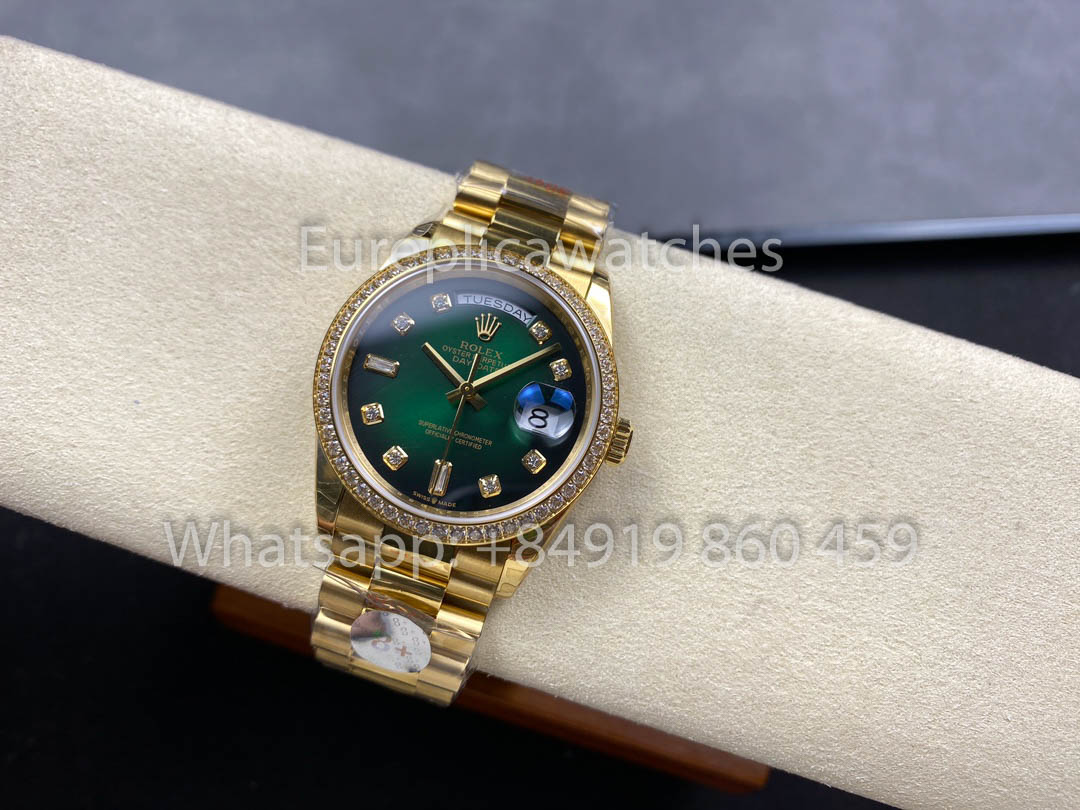 Rolex Day Date 128239-0035 옐로 골드 1:1 Best Clone 8+ 팩토리 Counterweight Version
