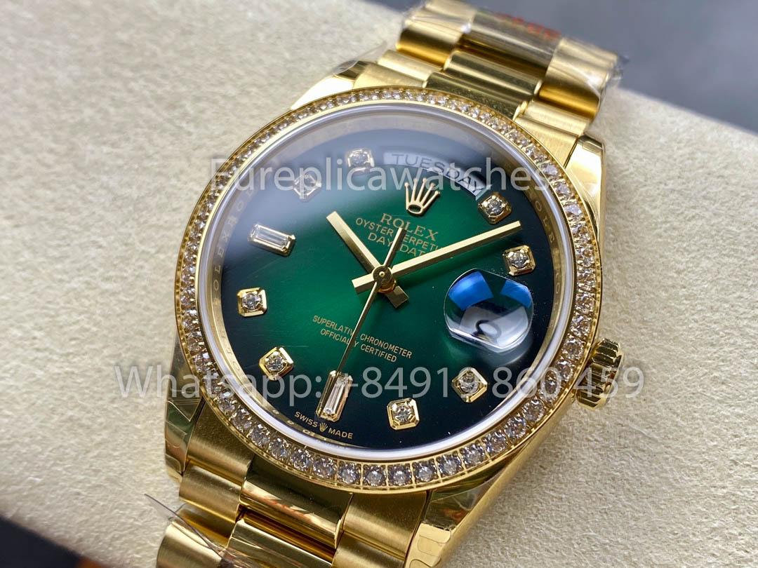 Rolex Day Date 128239-0035 옐로 골드 1:1 Best Clone 8+ 팩토리 Counterweight Version