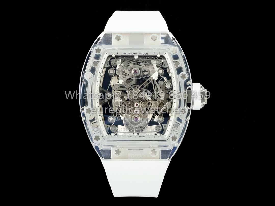 Richard Mille RM 56-02 투르비용 1:1 Best Clone RM 팩토리 화이트 다이얼 and 화이트 Strap