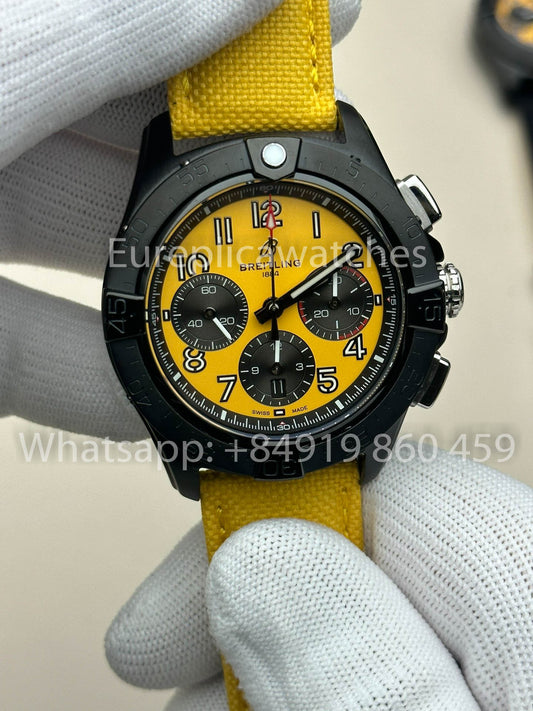 Breitling Avenger B01 크로노그래프 44 Night Mission 1:1 Best Clone BLS 팩토리 Yellow Strap