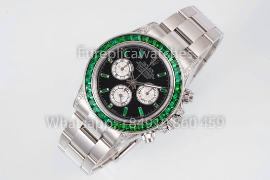 롤렉스 데이토나 Rainbow 그린 Bezel 40mm 1:1 Best Clone EF 팩토리 SS