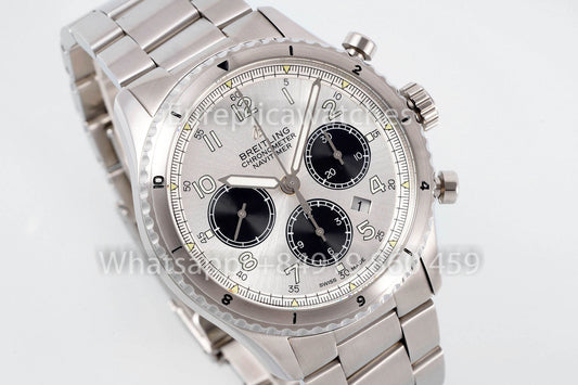 Breitling Aviator 8 AB01194A1B1X1 화이트 다이얼 1:1 Best Clone EF 팩토리 스테인리스 스틸