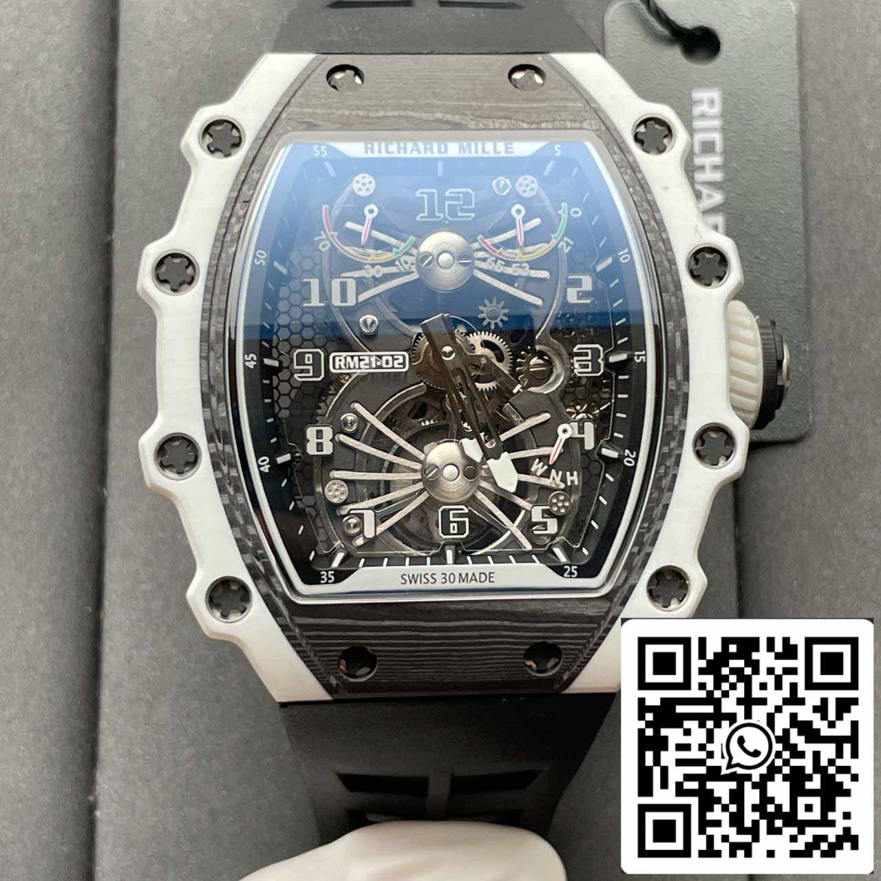 Richard Mille RM21-02 1:1 Best 에디션 RM 팩토리 투르비용 Carbon case