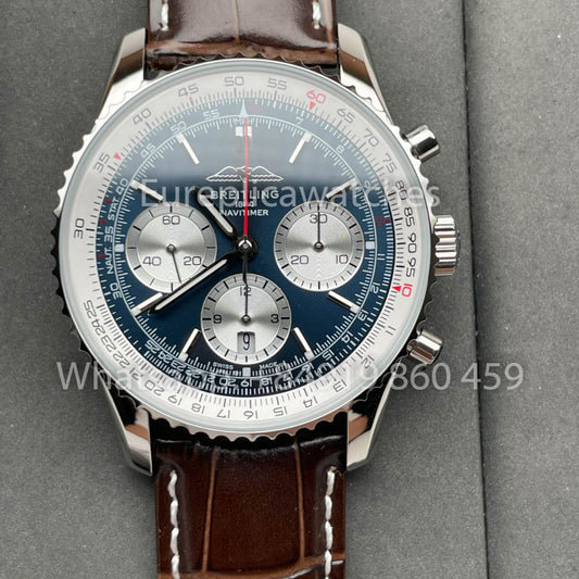 Breitling Navitimer B01 크로노그래프 AB0137211C1A1 41mm 1:1 Best 에디션 BLS 팩토리 가죽 스트랩