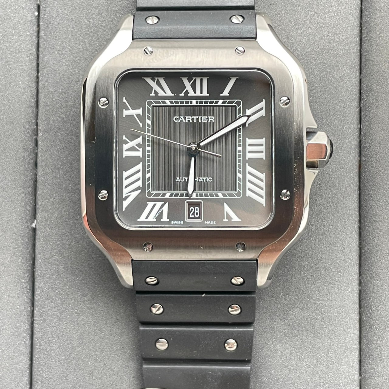 Cartier Santos WSSA0037 1:1 Best 에디션 GF 팩토리 V2 러버 스트랩