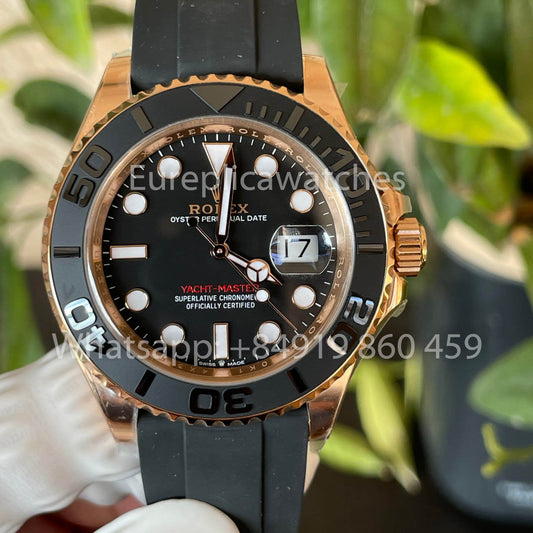 롤렉스 Yacht-Master 40 로즈 골드 126655-0002 ساعة رجالية 1:1 Best Clone Clean