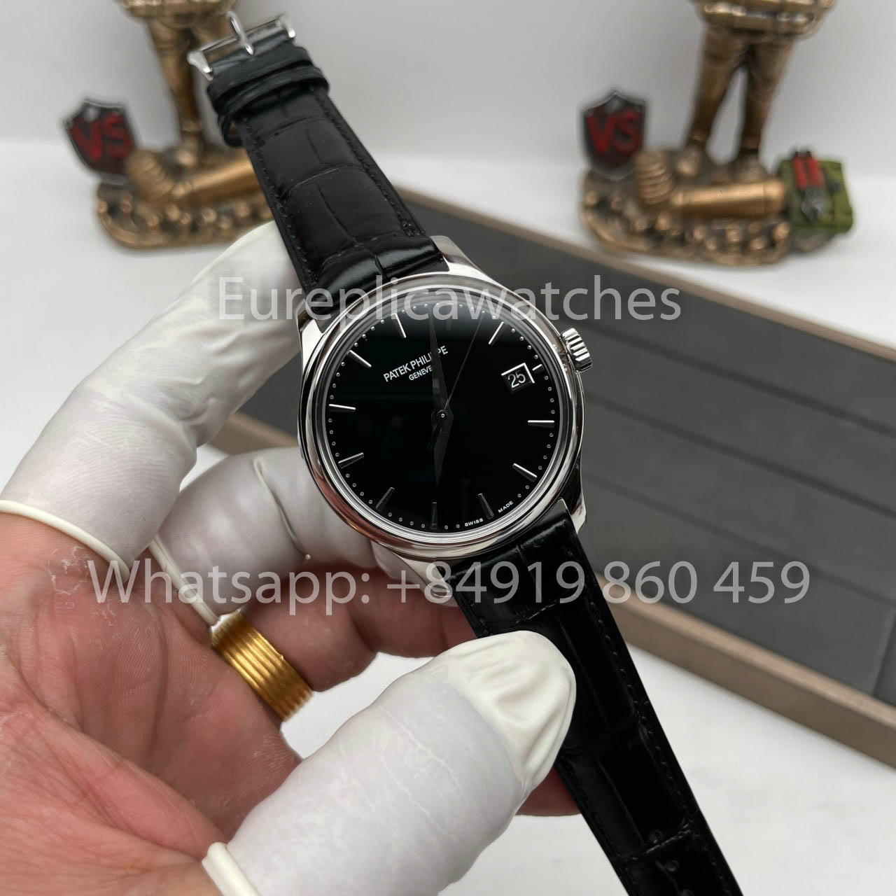 أفضل لعبة 3K 팩토리 블랙 다이얼 파텍 필립 칼라트라바 5227G-010 1:1