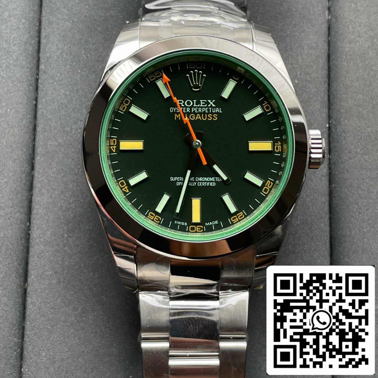 롤렉스 Milgauss 116400GV JVS 팩토리 1:1 Best 에디션 Swiss ETA3131 블랙 다이얼