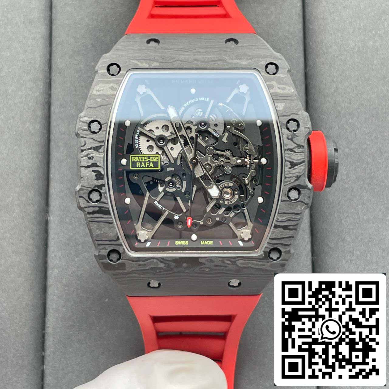 Richard Mille RM035-02 1:1 Best 에디션 T+ 팩토리 NTPT Carbon Case Red Strap V4