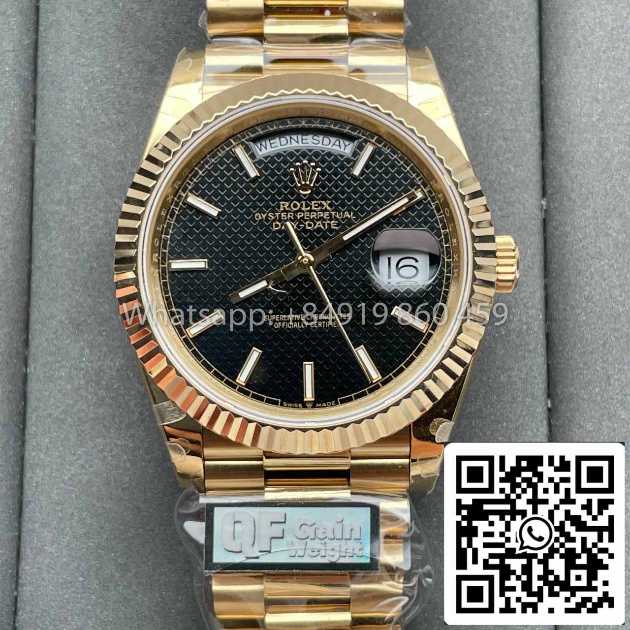 롤렉스 Day Date 40 Gold 228238-0007 1:1 Best 에디션 QF 팩토리 CounterWeight Version