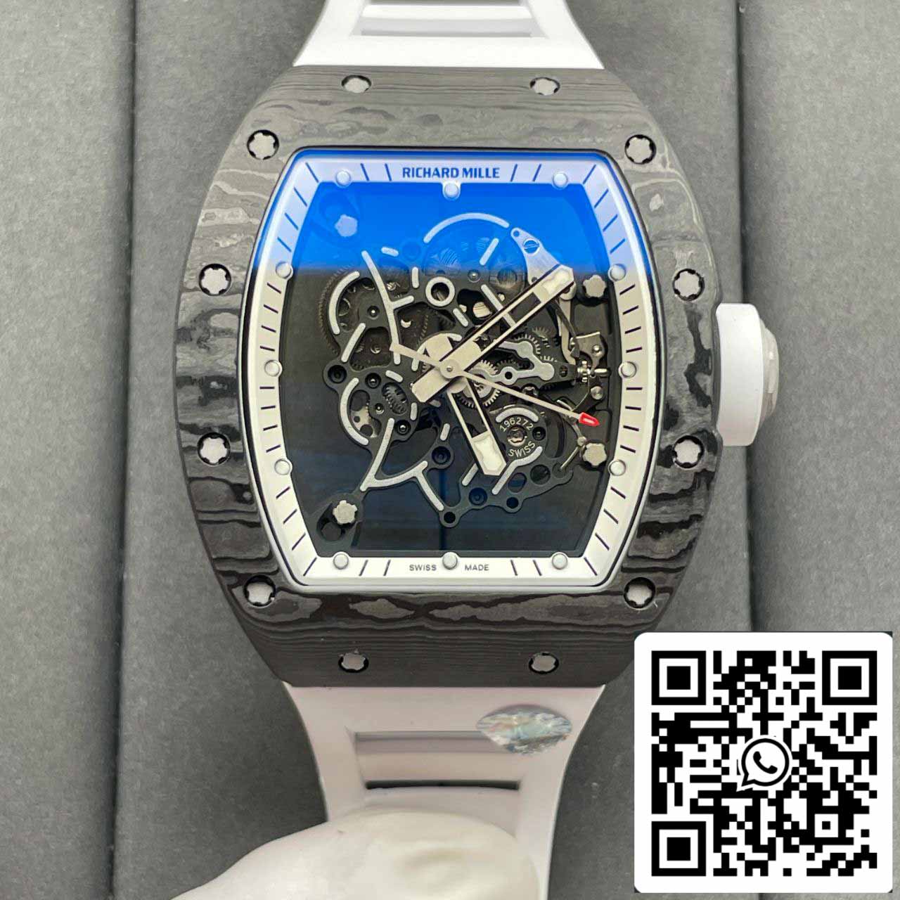 RICHARD MILLE RM055 ZF 2024 1:1 Best 에디션 Carbon Fiber Case 블랙 Strap