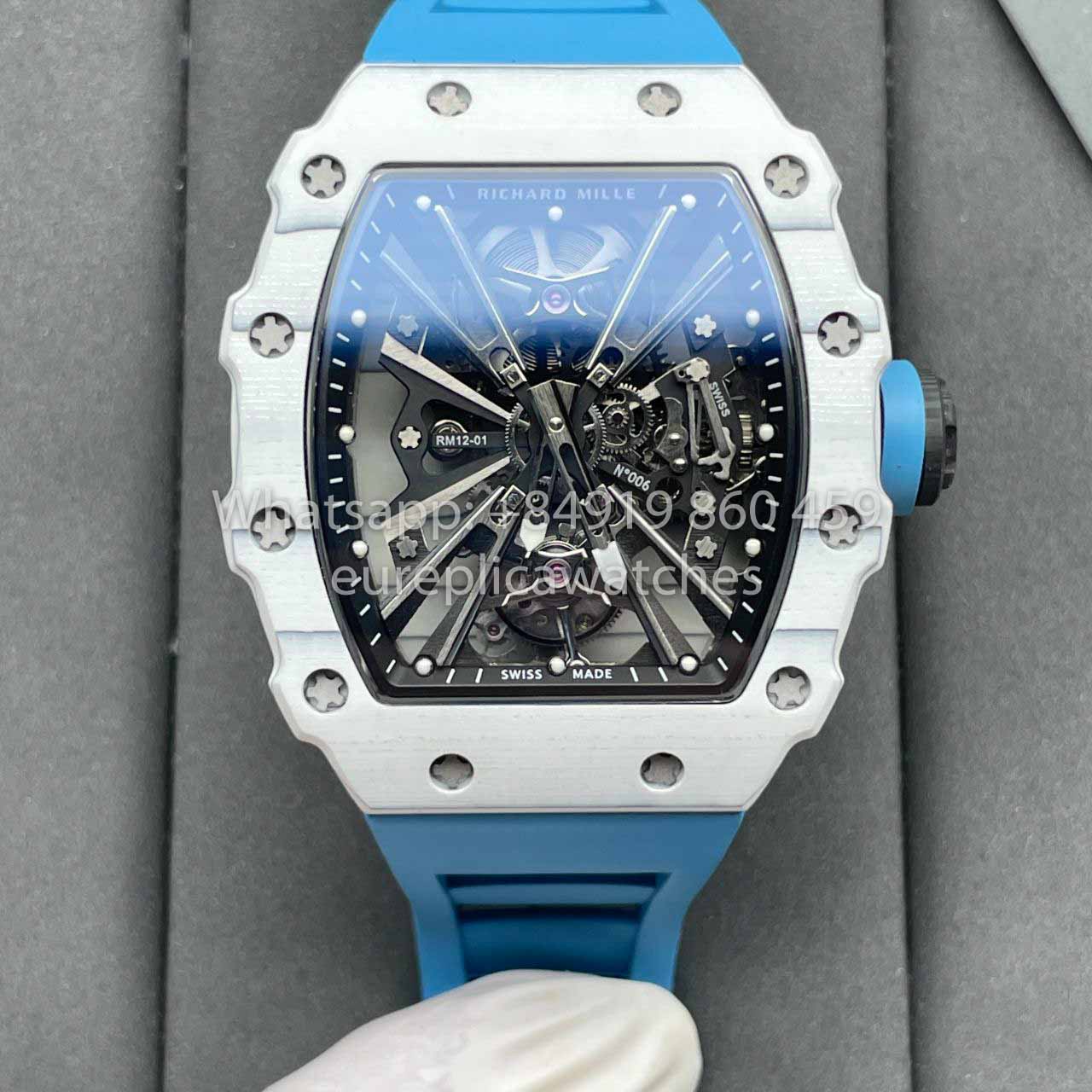 Richard Mille RM12-01 투르비용 1:1 Best 에디션 RM 팩토리 블루 Strap
