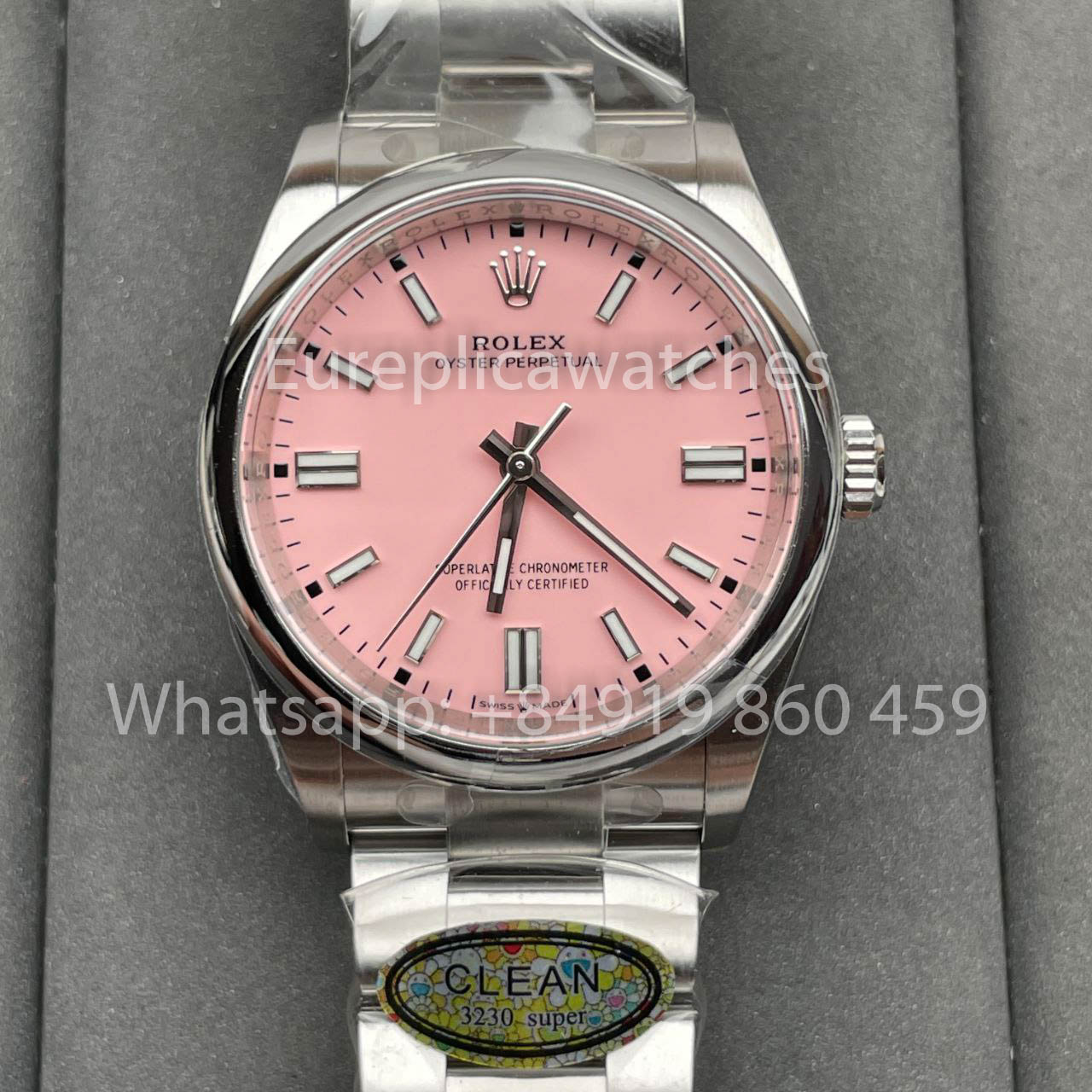 Replica 롤렉스 오이스터 Perpetual M126000-0008 36MM Clean 팩토리 Pink Dial