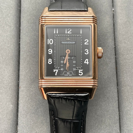 Jaeger LeCoultre Reverso Q3732470 1:1 Best 에디션 로즈 골드 블랙 다이얼