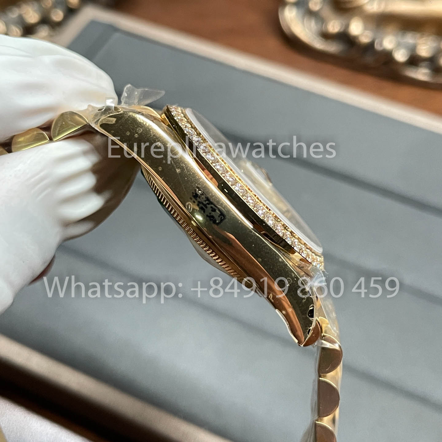 Rolex Day Date 128238-0118 Bezel Diamond 1:1 Best Clone 8+ 팩토리 Counterweight Version