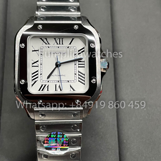 Cartier Santos WSSA0009 1:1 Best Clone BV 팩토리 V2 화이트 다이얼