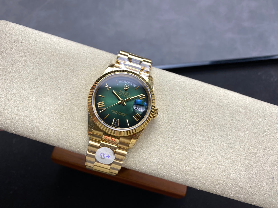 Rolex Day Date 128238-0118 옐로 골드 1:1 Best Clone 8+ 팩토리 Counterweight Version