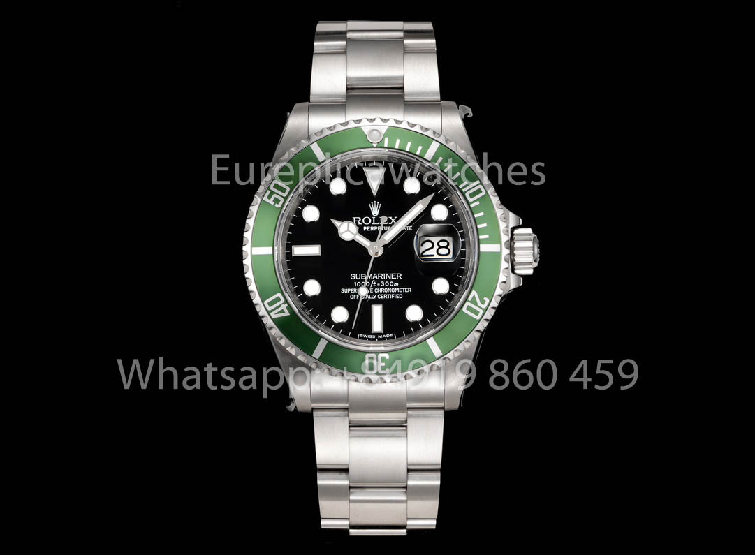 롤렉스 서브마리너 16610 Series TM 팩토리 1:1 Best Clone 그린 Bezel Inner Ring with Text