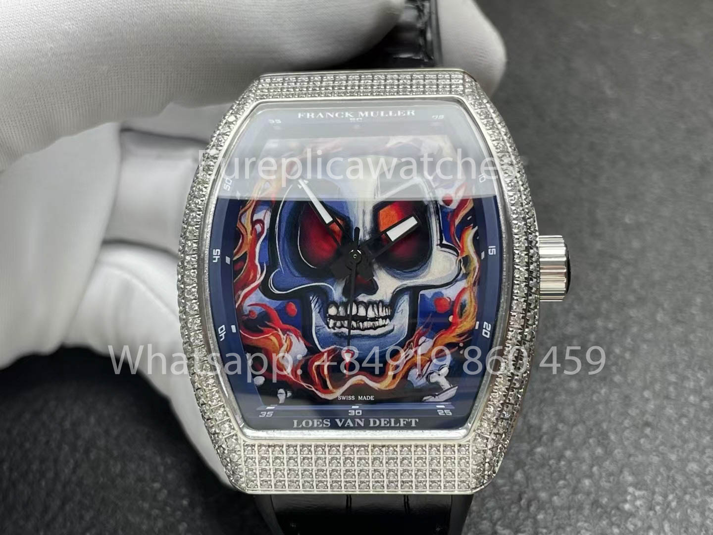 Franck Muller Vanguard Loes Van Delft 1:1 Best Clone ABF 팩토리 Silver diamonds