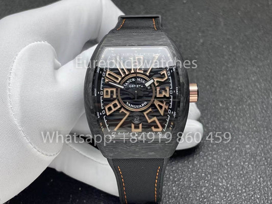 Franck Muller Vanguard V45 Carbon Fiber 1:1 Best Clone 블랙 Strap