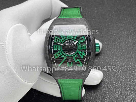 Franck Muller Vanguard V45 Carbon Fiber 1:1 Best Clone 그린 Strap