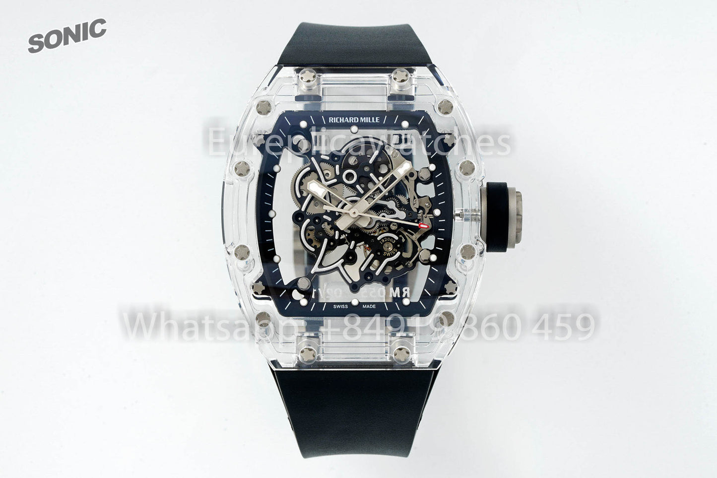 RICHARD MILLE RM055 AET REMOULD 블랙 Strap 1:1 베스트 버전 Sonic 팩토리