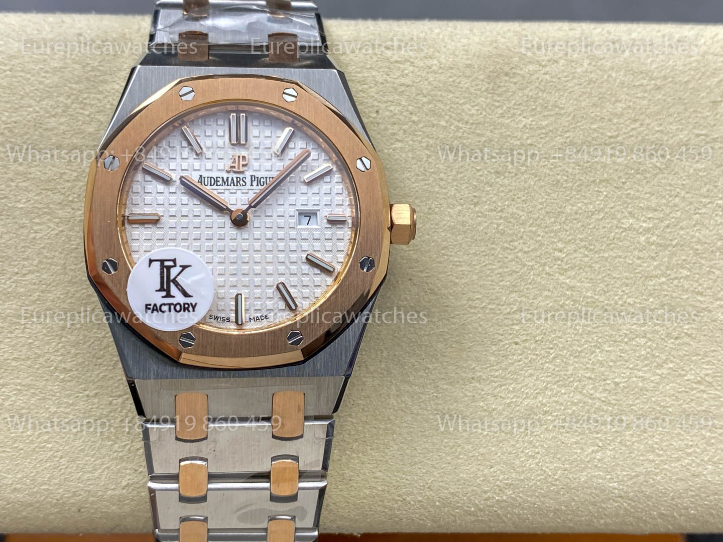 오데마 피게 로열 오크 Quartz 33mm 67651 로즈 골드 화이트 다이얼 TK 팩토리 1:1 베스트 버전