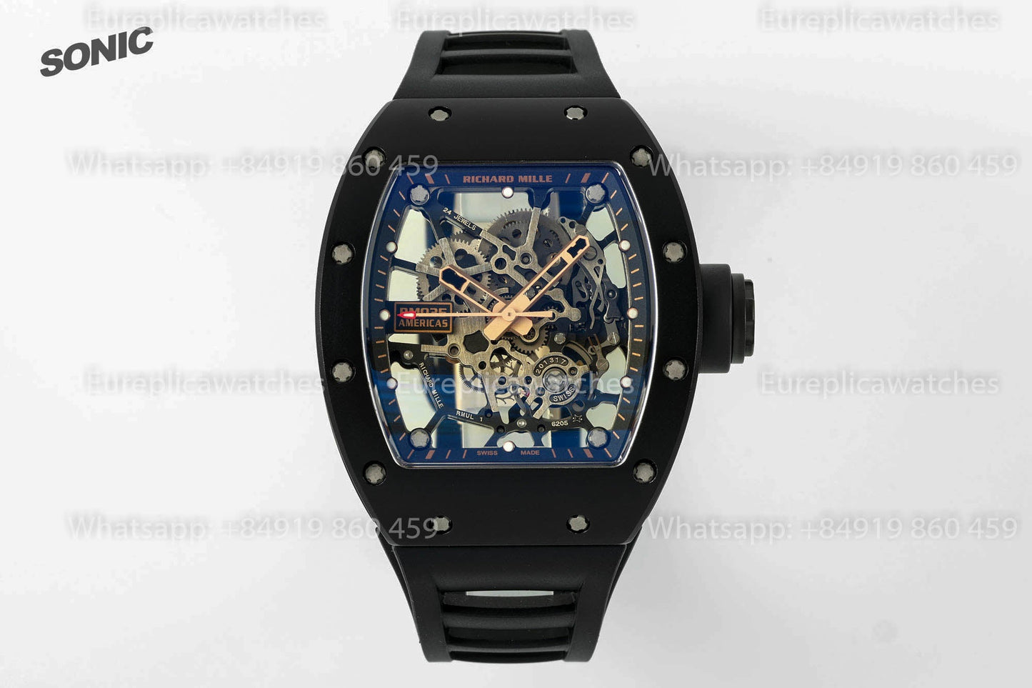 Richard Mille RM 035 RM035 로즈 골드 TZP Americas 블랙 Toro 1:1 베스트 버전 Sonic 팩토리 V4