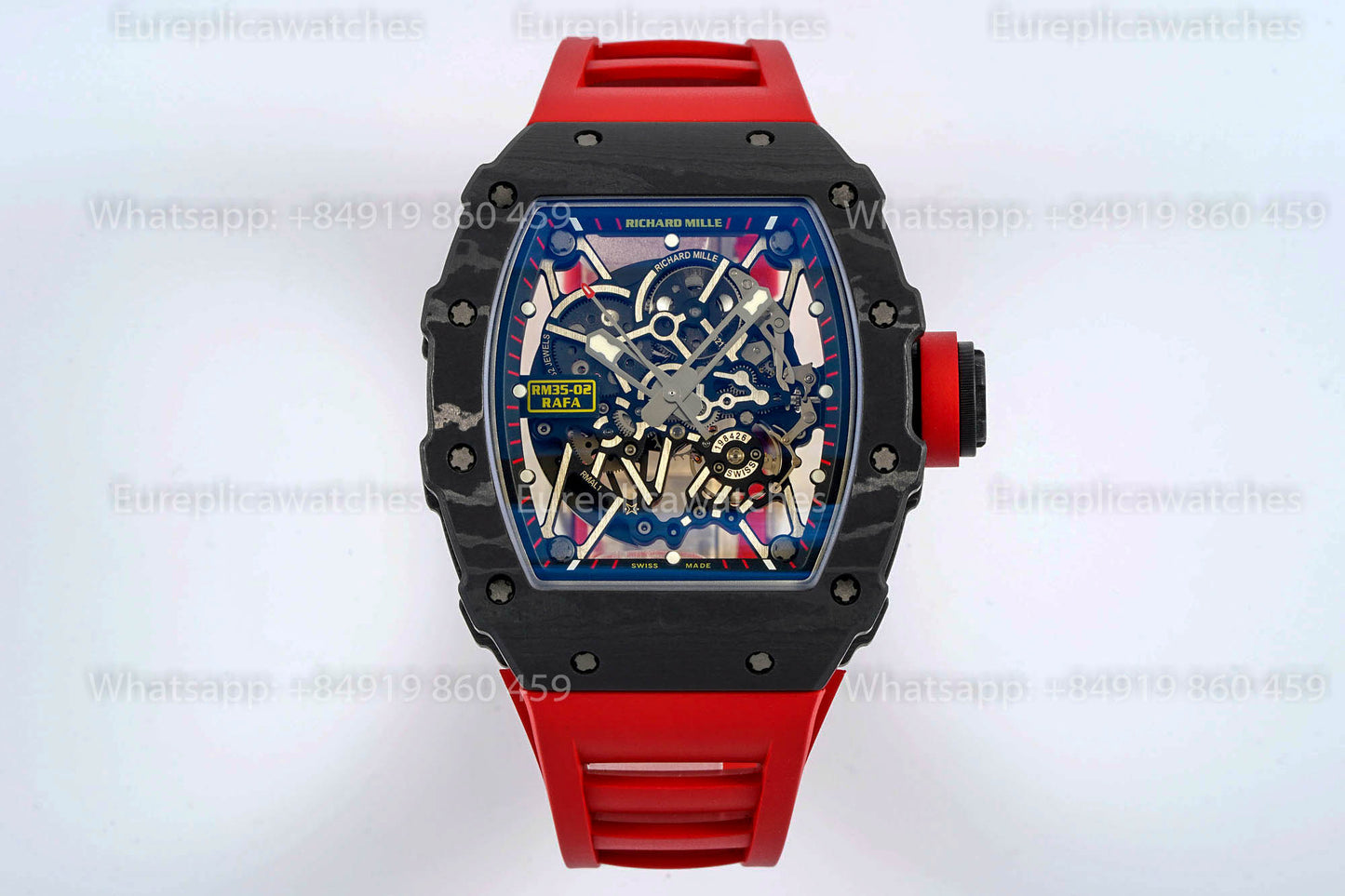 Richard Mille RM35-02 Rafael Nadal Red Strap TPT 1:1 베스트 버전 VA 팩토리