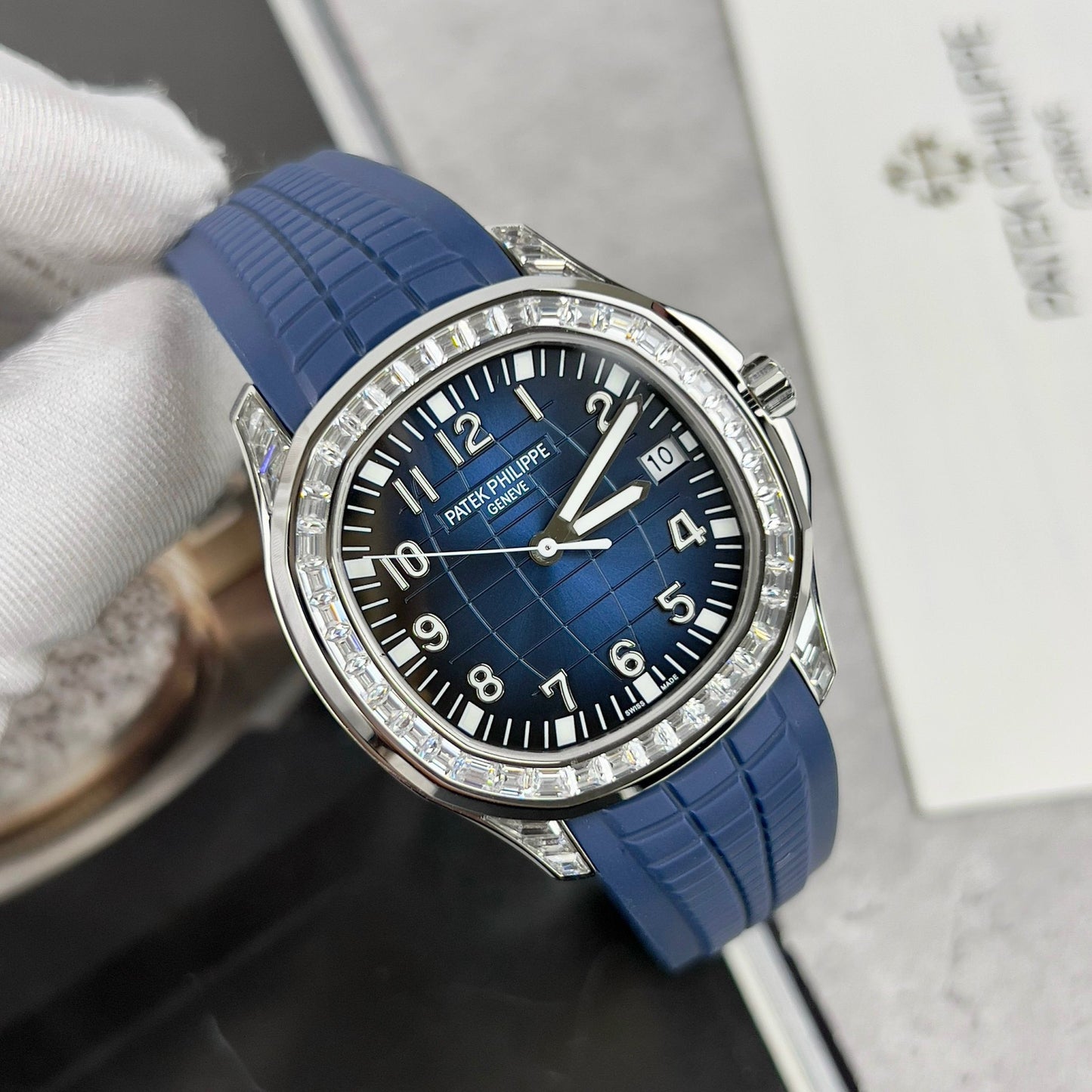 파텍 필립 아쿠아넛 5168G-001 Best 1:1 에디션 3K 팩토리 Custom Mossanite