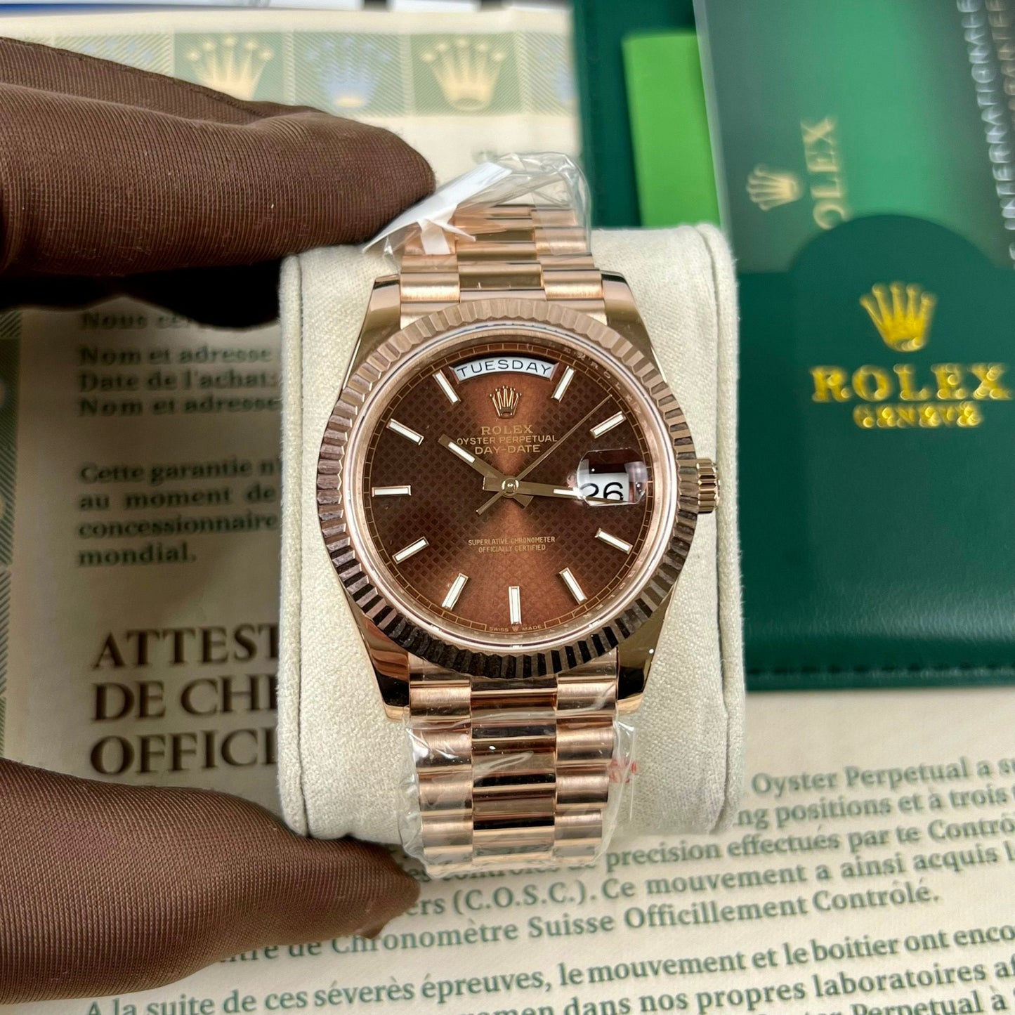 롤렉스 Day-Date 40 228235 chodmip Best 1:1 에디션 coated 18k 로즈 골드 130 gram