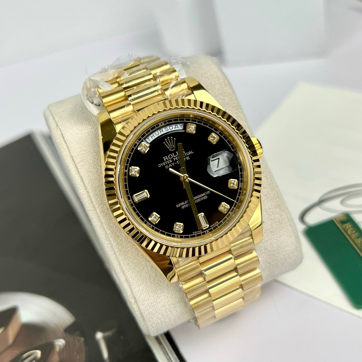 롤렉스 Day-Date 36 Gold Watch 118238-0111 Gold plated 18k with 130 gram from GM 팩토리
