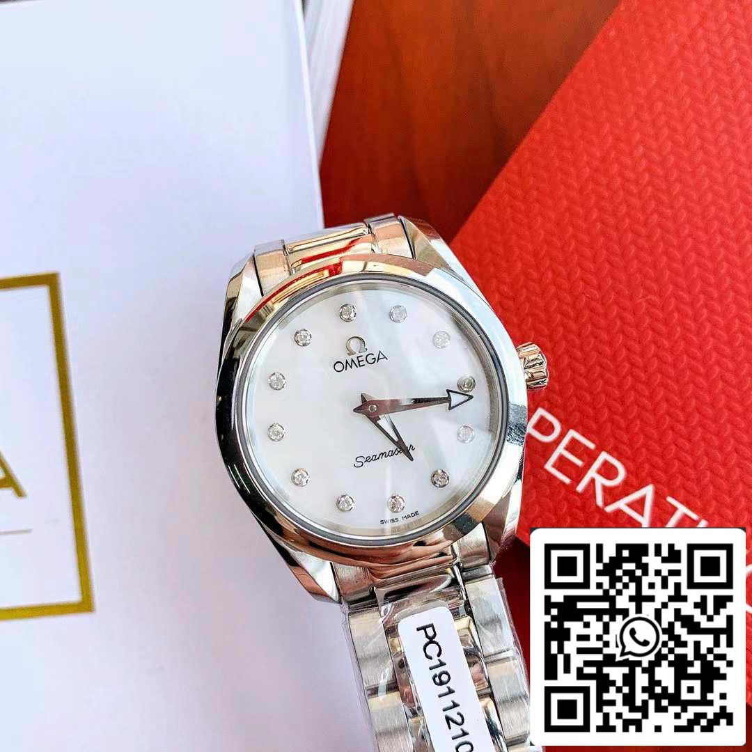 오메가 씨마스터 Aqua Terra 150M Женские часы 28 мм с кварцевым механизмом и бриллиантами, швейцарский оригинальный механизм