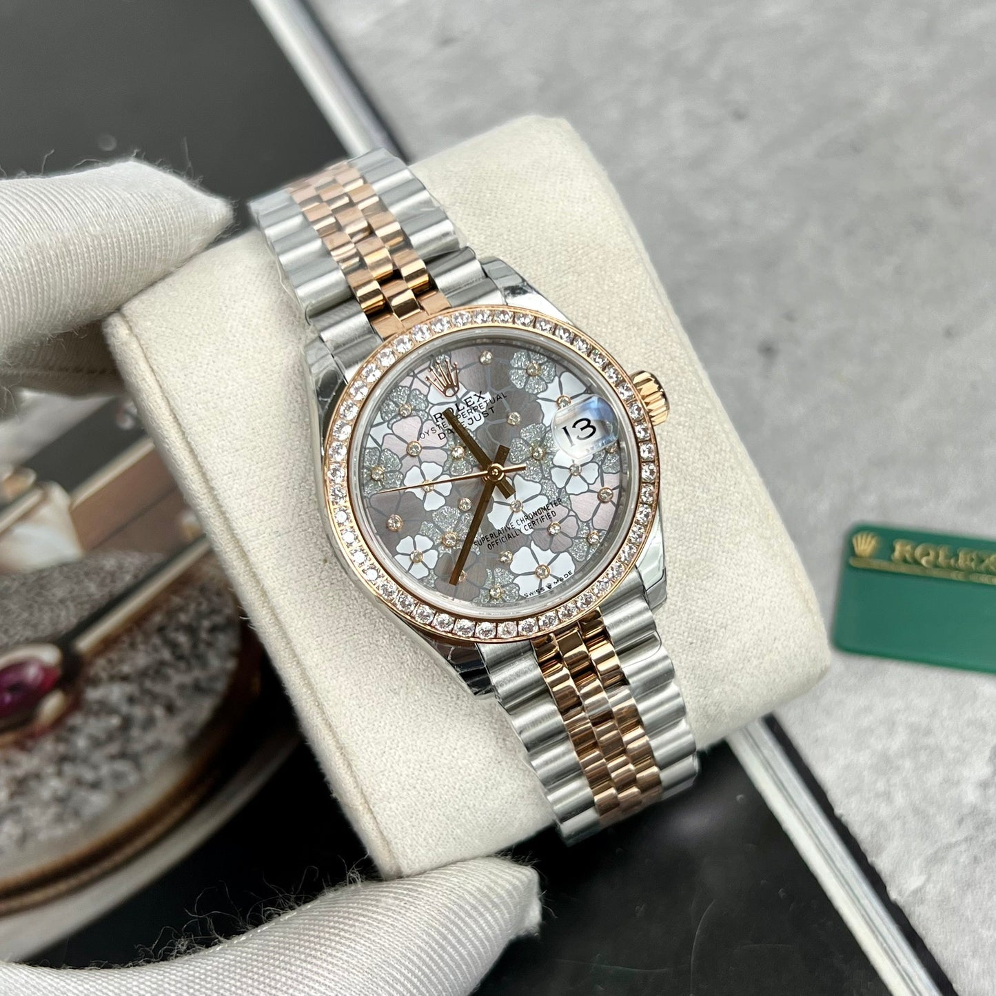 롤렉스 데이트저스트 flower dial 31MM 1:1 Best 에디션 EW 팩토리 스테인리스 스틸