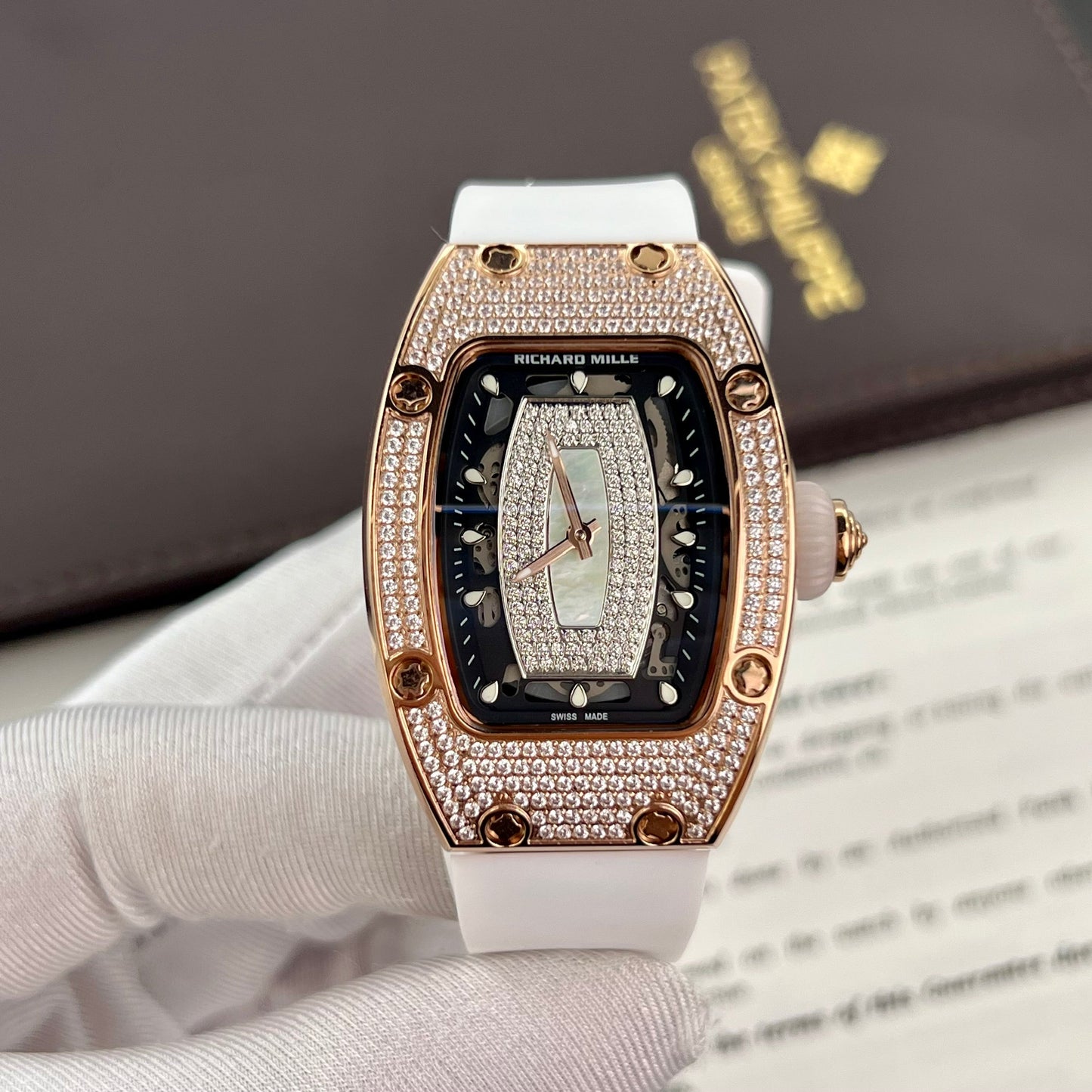 Richard Mille RM 07-01 1:1 Best 에디션 RM 팩토리 custom full diamonds case