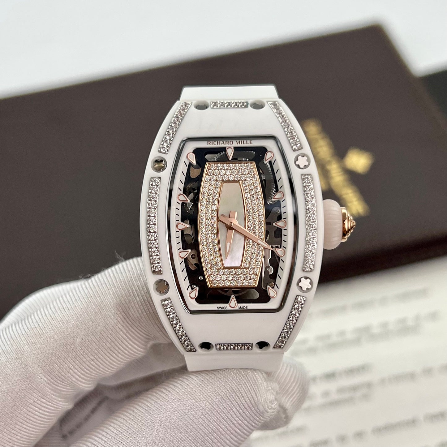 Richard Mille RM 07-01 1:1 Best 에디션 RM 팩토리 화이트 세라믹 Case