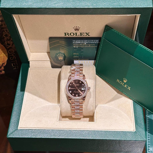Rolex Datejust 31 278275 wrapped 18k 로즈 골드 and diamonds 1:1 best 에디션