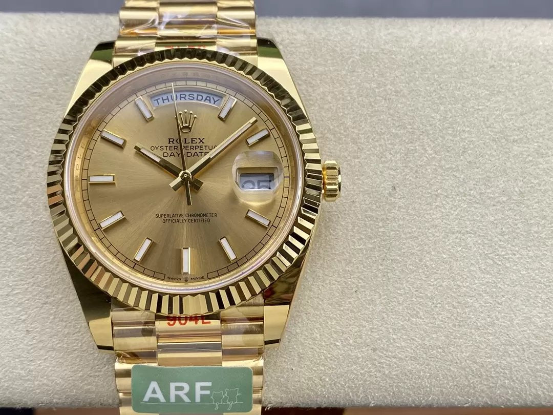 Rolex Day Date 40 M228238-0003 옐로 골드 Циферблат 1:1 Best 에디션 AR 팩토리 3255 Механизм